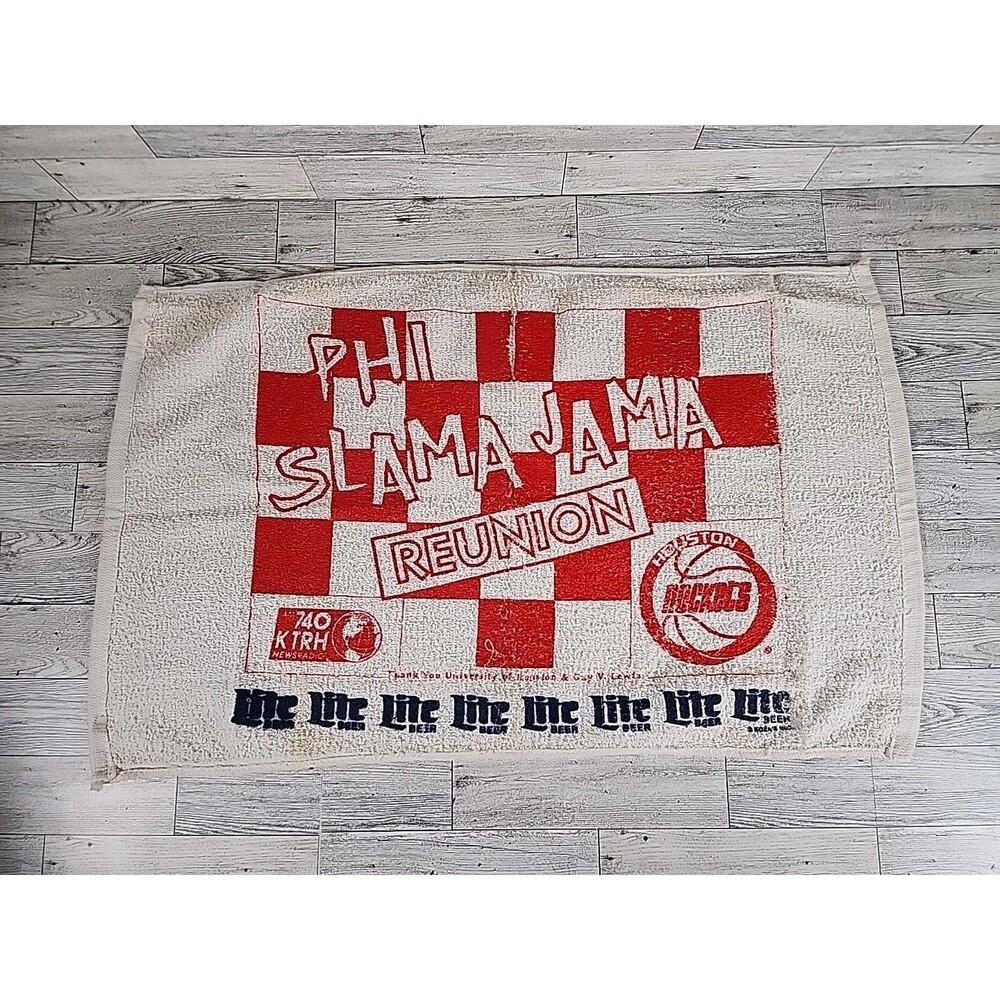 Vintage Houston Rockets "Phi Slama Jama Reunion" Rally Towel 90s NBA 24" x 15"